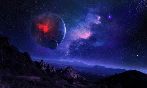 Sci Fi Landscape Wallpaper Planets In The Sky Night Sky Wallpaper Sky