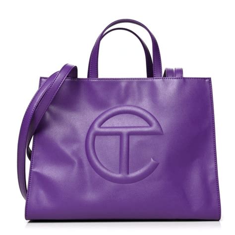 Telfar Vegan Leather Medium Shopping Bag Grape 1112201 Fashionphile