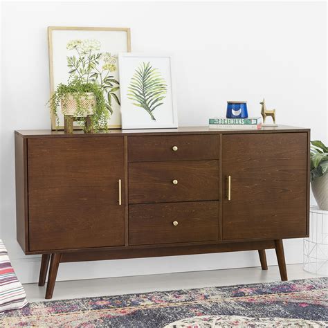 Walker Edison Furniture Co. 60 Inch Mid Century Modern Wood Tv Console
