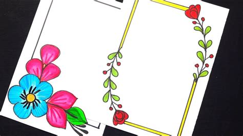 How Do You Draw A Flower Border Paper Border Designs Flowers For