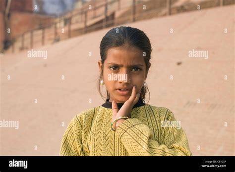 A Young Girl In Varanasi India In Uttar Pradesh State Stock Photo Alamy