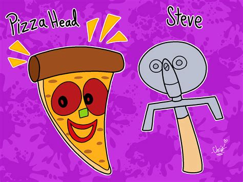 Pizza Head And Steve By Cdgzilla9000 On Deviantart