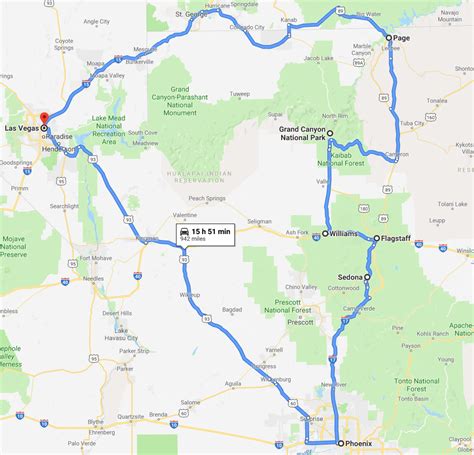 7 Day Road Trip Itinerary Las Vegas To Page Arizona Extrabux