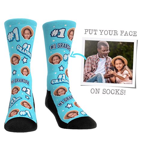 Custom Face Socks 1 Grandpa Rock Em Socks Best Fathers Day T
