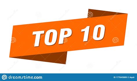 Top 10 Banner Template Top 10 Ribbon Label Stock Vector Illustration