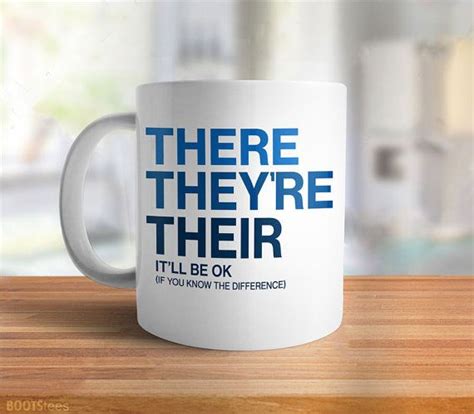There Theyre Their Mug Grammar Mug T For English Etsy Grammar Mug Funny Coffee Mugs