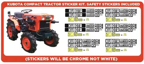 Kubota Compact Tractor Sticker Kit Decal Kit B6000 B6001 B6100 B7000