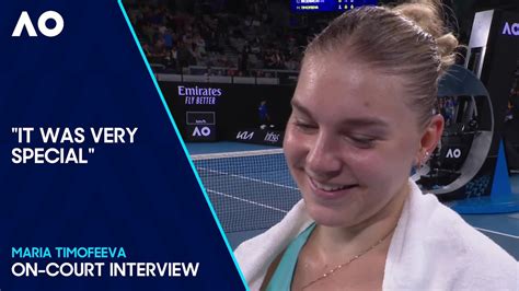 Maria Timofeeva On Court Interview Australian Open 2024 Second Round