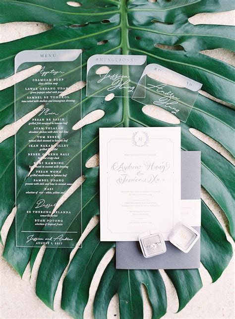 Stunning Acrylic Invitation Suite In Bali Bali Wedding Fun Wedding