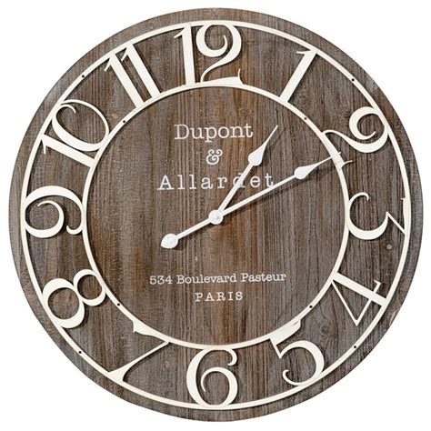 Dupont And Allardet Wooden Round Wall Clock 68cm By Casa Uno Style