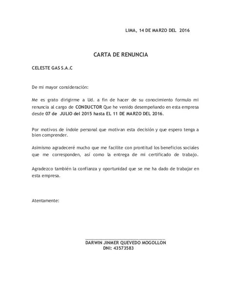 32 Formato De Carta De Renuncia Laboral Chile Candryuni Images And