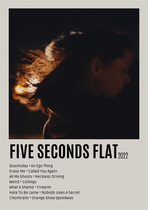 Five Seconds Flat Lizzy McAlpine Music Poster Music Poster Design Lyric Poster