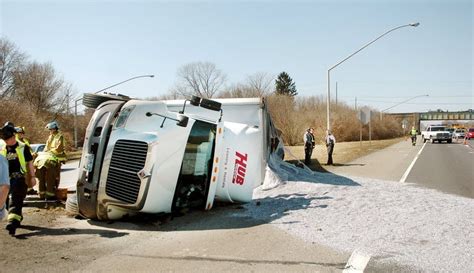 Tractor Trailer Overturns On Route 33 South Ramp Near Route 22 East