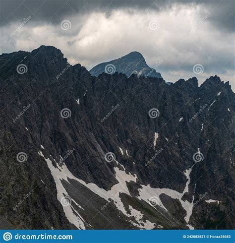 Krivan Mountain Peak From Koprovsky Stit Mountain Peak Summit In Vysoke