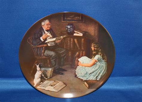 vintage edwin m knowles norman rockwell heritage collectors plate the storyteller 1984 cabinet