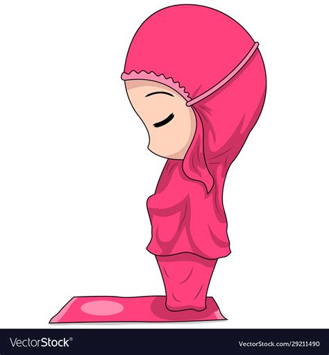 Chibi Muslim Female Cartoon Characters Royalty Free Vector