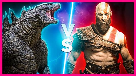 Godzilla Vs Kratos Combate Mortal Godzilla Vs Kong Youtube