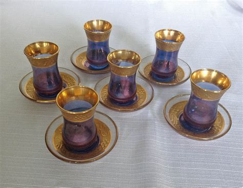 Set Of Turkish Coffee Tea Glasses Mint Condition Glass Aperitif