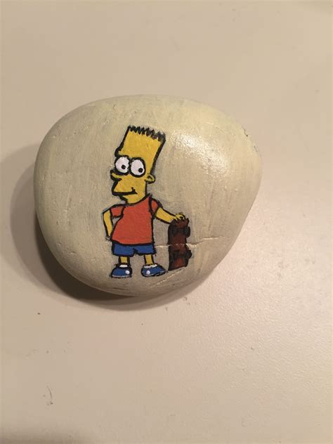 Bart Simpson Painted Rock Planscher