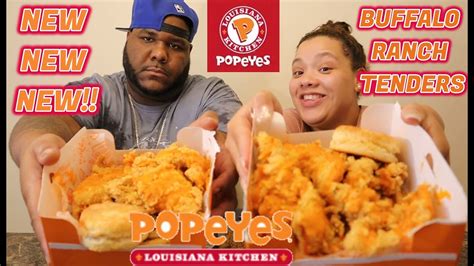NEW!!! POPEYES BUFFALO RANCH CHICKEN TENDERS!!! SPICY CHICKEN WINGS