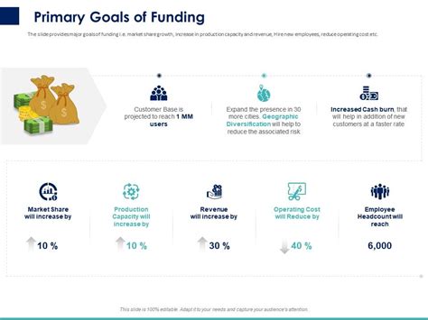 Primary Goals Of Funding Ppt Powerpoint Presentation Styles Infographic