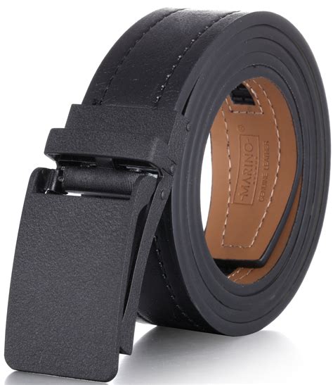 Marino Avenue Genuine Leather Belt For Men 1 3 8 Wide Casual Ratchet Belt With Automatic