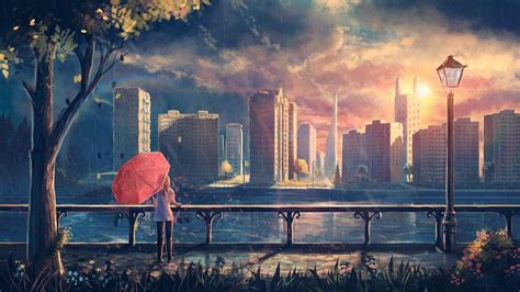 anime rainy city wallpapers top free anime rainy city backgrounds wallpaperaccess