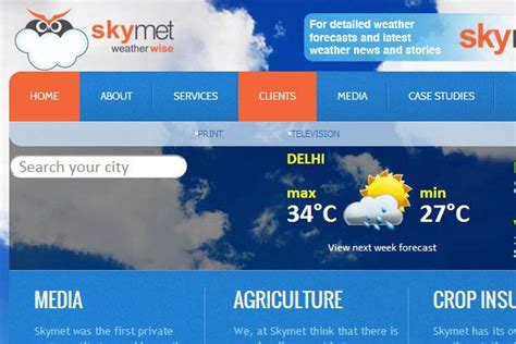 Today skymet can provide accurate forecasts at the village level. Skymet receives $4.5 million in funding - Livemint