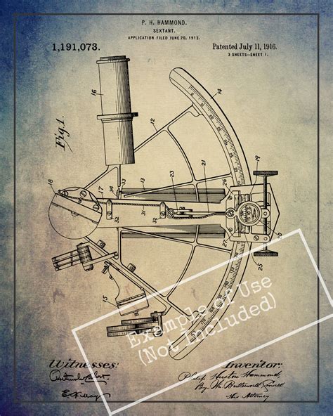 instant download sextant ship patent print nautical etsy hong kong