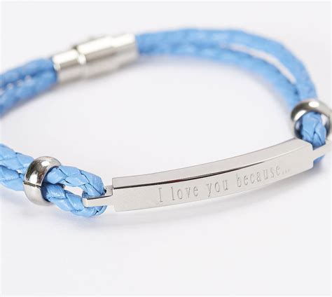 Personalised Womens Leather Identity Bracelet By Suzy Q Designs