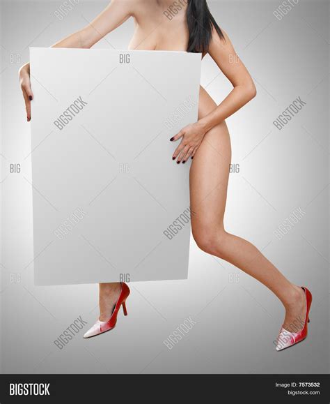 Nude Woman Blank Sign Image Photo Free Trial Bigstock