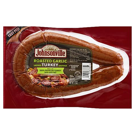 Johnsonville Smoked Roasted Garlic Turkey Sausage 12 Oz Brats