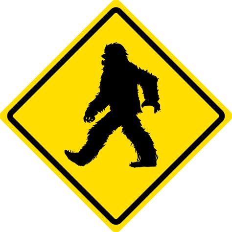 Sasquatch Crossing Caution Sign Openclipart