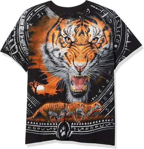 Liquid Blue Unisex Tribal Tiger All Over Print T Shirt Amazonde Bekleidung