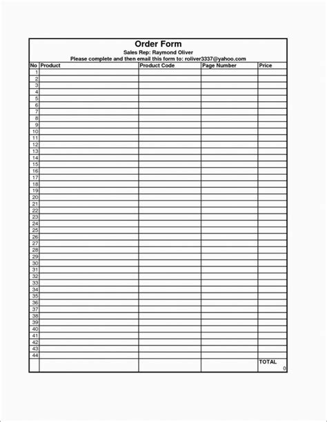 Blank T Shirt Order Form Template Unique Free Printable Order Form Templates Inspirational