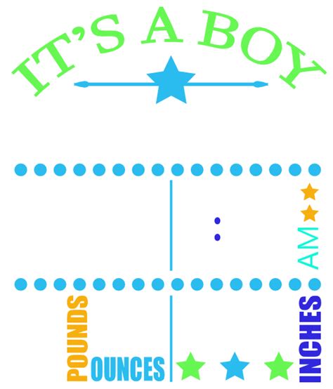 Its A Boy Birth Announcement Free Svg File Svg Heart
