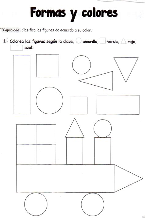 Ficha Imprimibles De Matemáticas Para 5 Años Tema Formas Y Colores