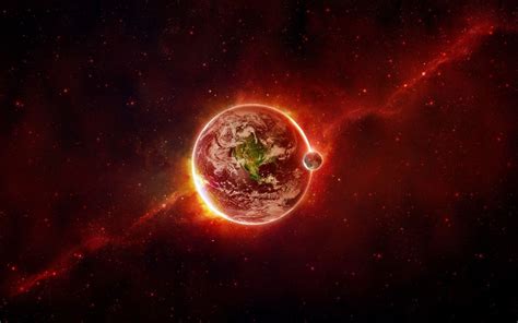 Outer Space Red Planets Earth Artwork Wallpaper 2560x1600 183946