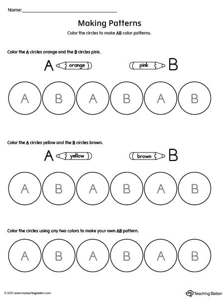 Preschool Pattern Worksheet Letters And Circles