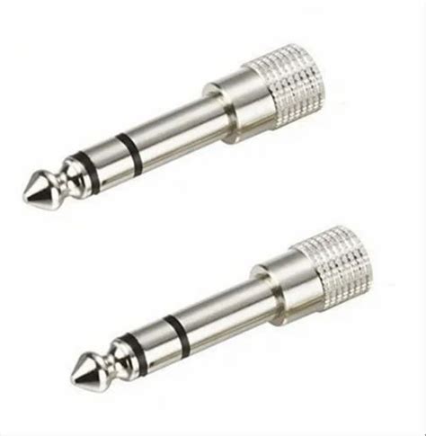 metal 3 5mm female to 6 35mm male plug stereo audio jack adapter converter connector at rs 189