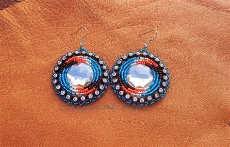 Native American Beaded Earrings Spiral Bling 2 By Cheyennenoon