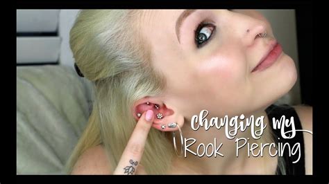 Changing My Rook Piercing First Time Youtube