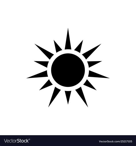 Black Sun Icon Isolated On White Background Sun Vector Image