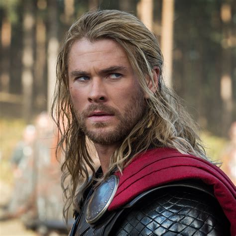 Hemsworth's long hair in thor film being voted the trendy man in the world and great option for guys with thicker medium length locks. 10 Cool Chris Hemsworth Hairstyles