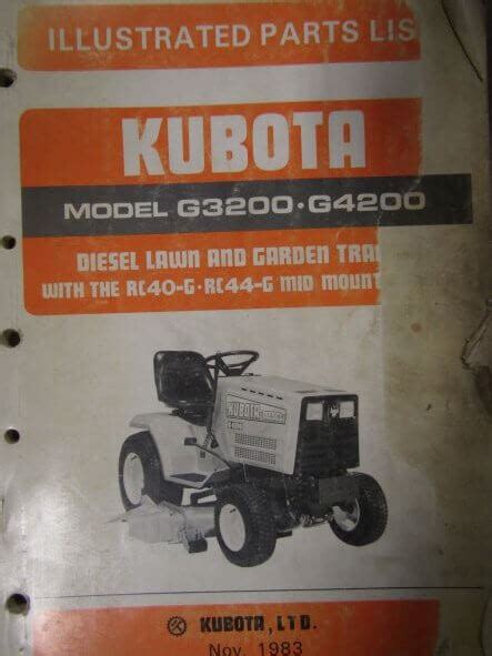 Kubota Model G3200 G4200 Diesel Lawn And Garden Tractor With Rc40g