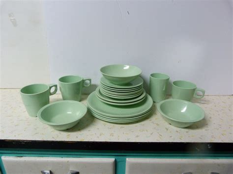 Vintage Huge 1950s Mint Green Melmac Dinnerware Set