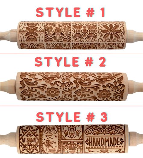 Embossing Rolling Pins Laser Engraved Rolling Pin Embossed Etsy