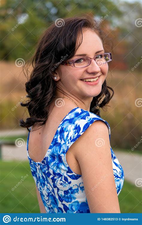 Pretty Teen Age Girl Looking Over Her Shoulder Stock Image Image Of