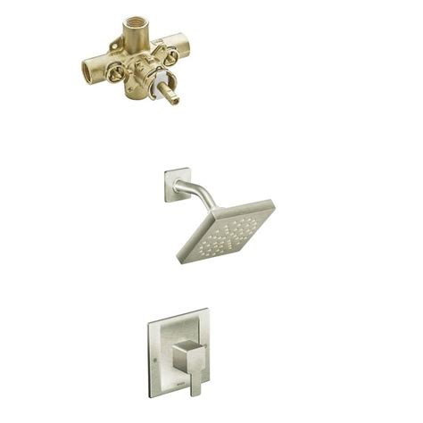 Moen 90 Degree Brushed Nickel 1 Handle Shower Faucet With Valve At