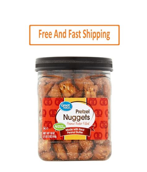 Great Value Peanut Butter Filled Pretzel Nuggets Canister 18 Ozのebay公認